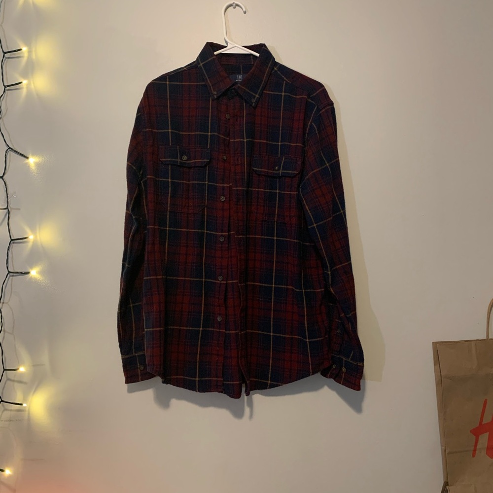 Burgundy and Navy Blue Flannel